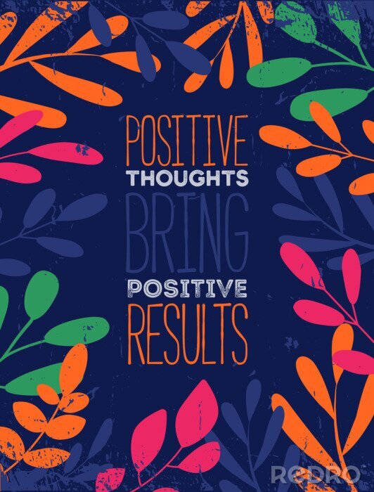 Tapete Mehrfarbige Grafik über positives Denken