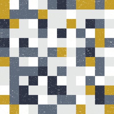 Tapete Mehrfarbige Vintage-Quadrate