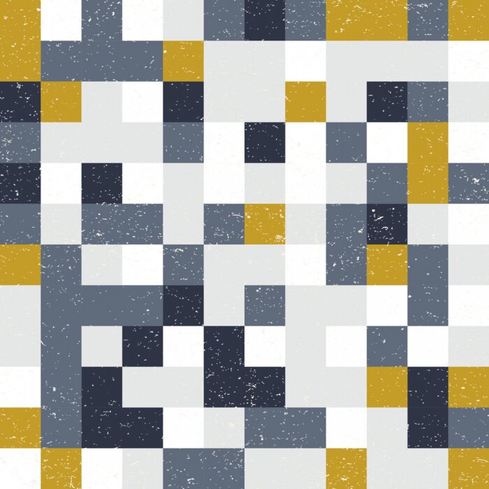 Tapete Mehrfarbige Vintage-Quadrate