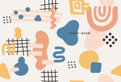 Tapete Memphis style seamless pattern, modern abstract background, minimal covers design, Colorful geometric background