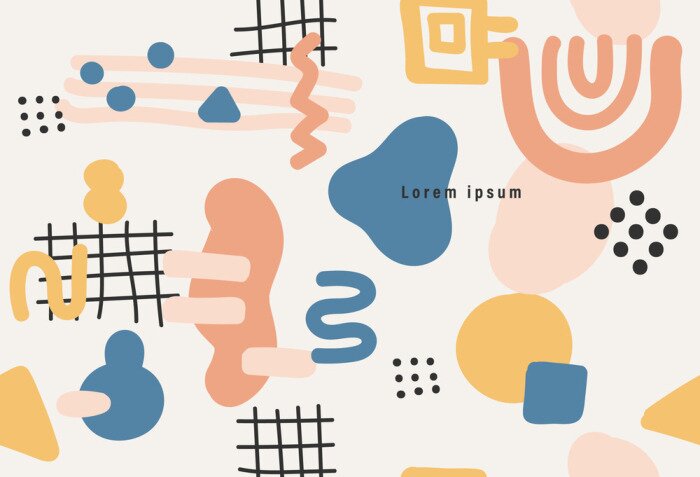 Tapete Memphis style seamless pattern, modern abstract background, minimal covers design, Colorful geometric background