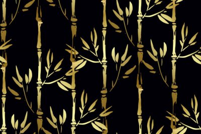 Tapete Metallisch glänzender Bambus