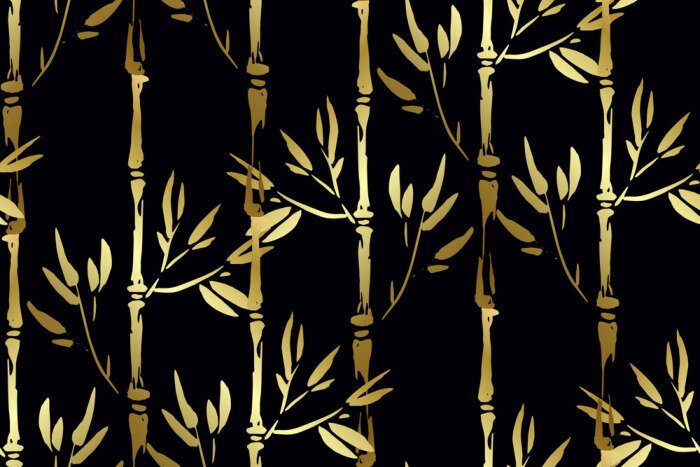 Tapete Metallisch glänzender Bambus