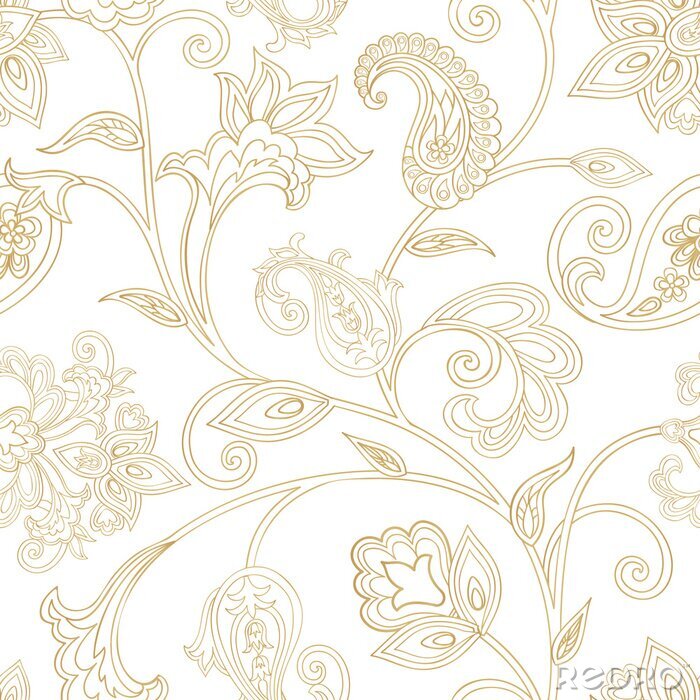 Tapete Minimalistische florale Muster