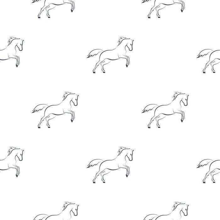 Tapete Minimalistische Pferde auf weißem Hintergrund