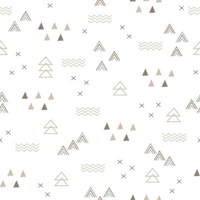 Tapete Minimalistische skandinavische Geometrie in leuchtenden Farben