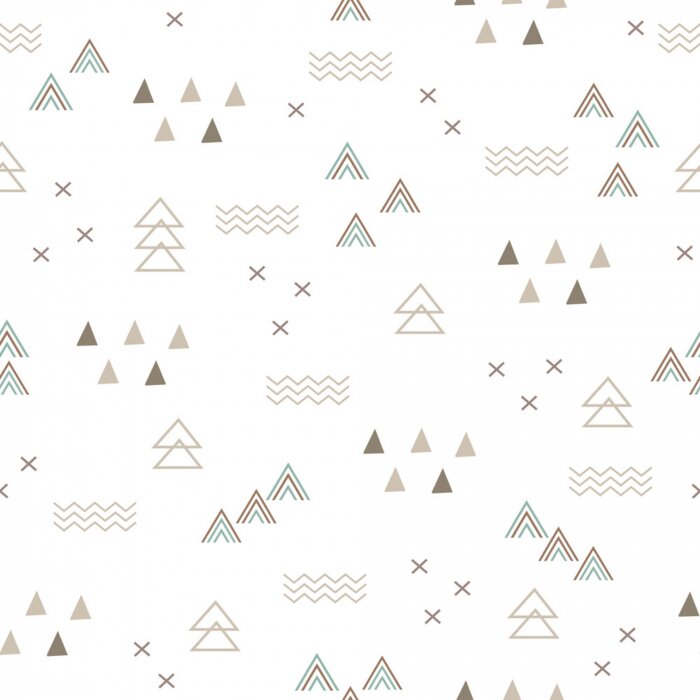 Tapete Minimalistische skandinavische Geometrie in leuchtenden Farben