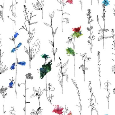 Tapete Minimalistische Wildblumen