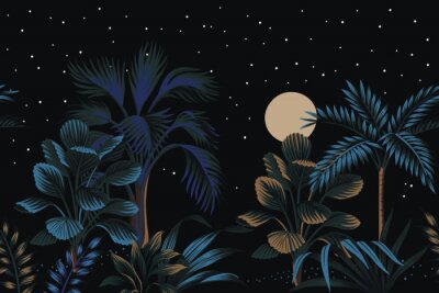 Minimalistischer Dschungel bei Nacht