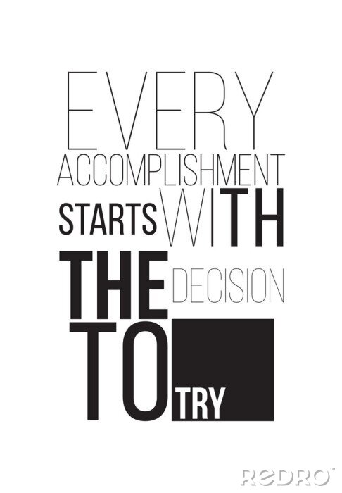 Tapete Minimalistischer Text in Schwarz und Weiß