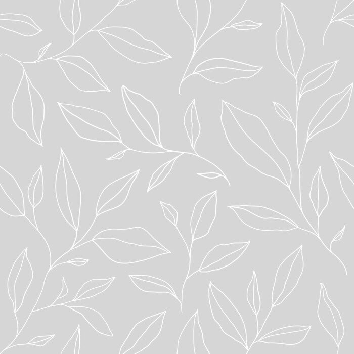 Tapete Minimalistisches florales Muster aschgrau