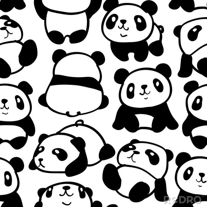 Tapete Minimalistisches Muster mit Pandas