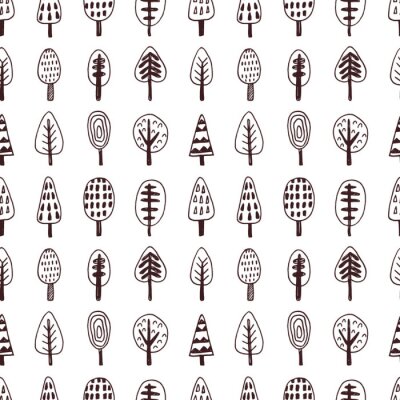 Tapete Minimalistisches Waldmuster