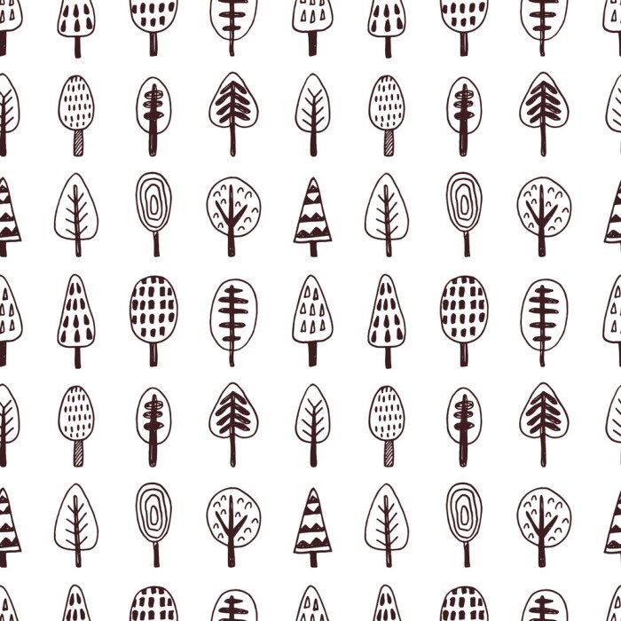 Tapete Minimalistisches Waldmuster