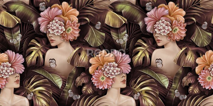 Tapete Mode zwischen den Blättern