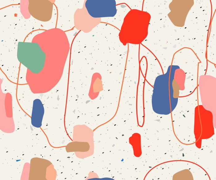 Tapete Moderne abstrakte Kunst in vielen Farben