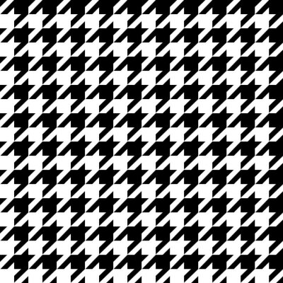 Tapete Modische nahtlose Muster hundstuth schwarz und weiß Textilien