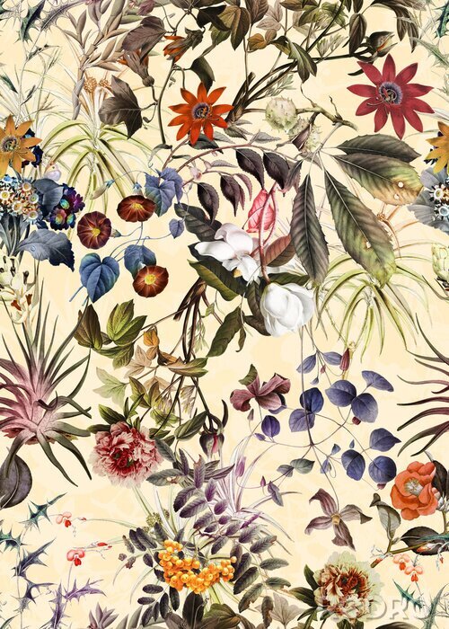 Tapete Modisches Blumenmuster