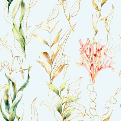 Modisches Korallenriff auf blauem Hintergrund