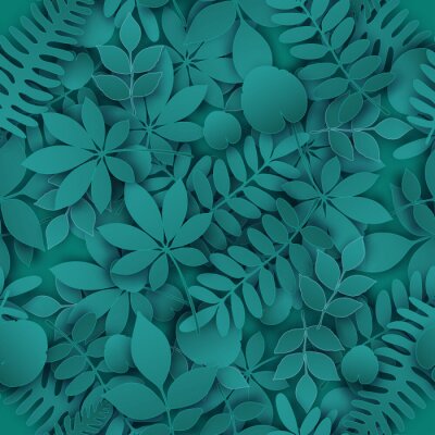 Tapete Modisches nahtloses Muster des tropischen Dschungels mit exotischen Palmblättern, Blattniederlassungen. Vector endlosen Hintergrund des Blumenhintergrundes des Frühlinges oder des Sommers 3d. Saisonpl