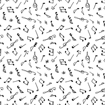Tapete Monochrom nahtlose musik muster
