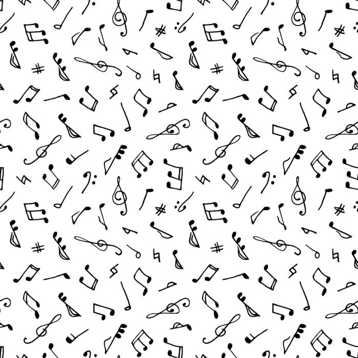 Tapete Monochrom nahtlose musik muster