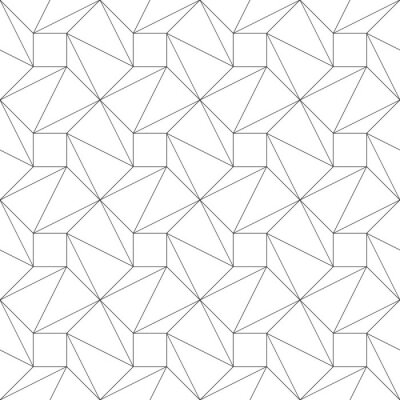 Tapete Monochrome geometrische dünne Linie nahtlose Muster. Schwarz-Weiß-Hintergrund. Abbildung