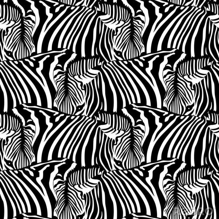 Tapete Monochrome Zebras in der Herde
