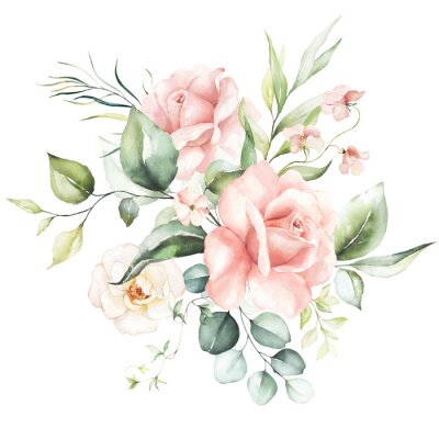 Morgenrosen in einem rustikalen Strauß