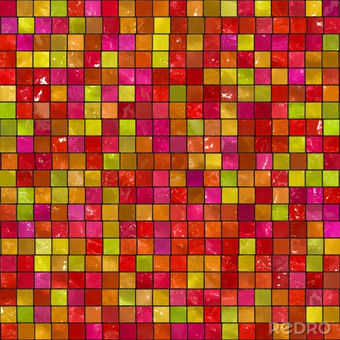 Tapete Mosaik saftiger Farben