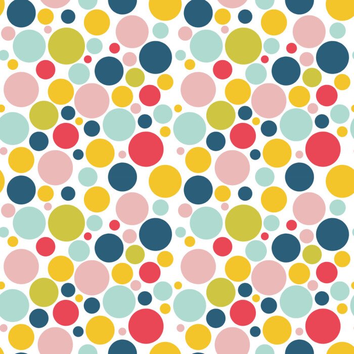 Tapete Motiv mit bunten Kreisen in verschiedenen Größen