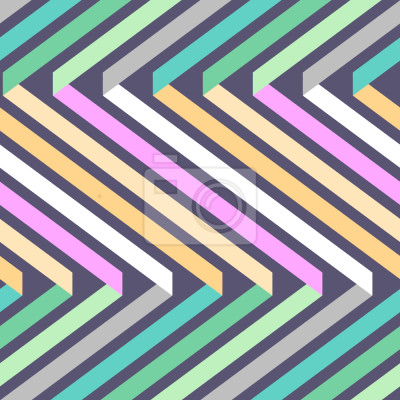 Tapete Motiv mit bunten Streifen in Zickzackform