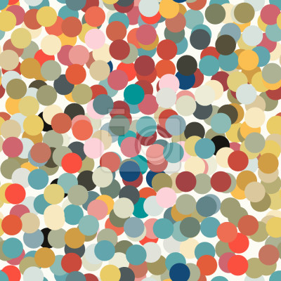 Tapete Motiv mit bunten übereinander angeordneten Punkten