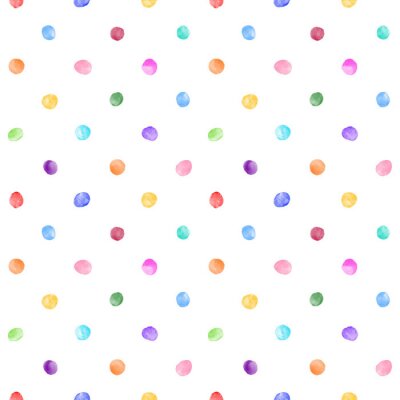 Tapete Motiv mit gemalten Aquarellkreisen