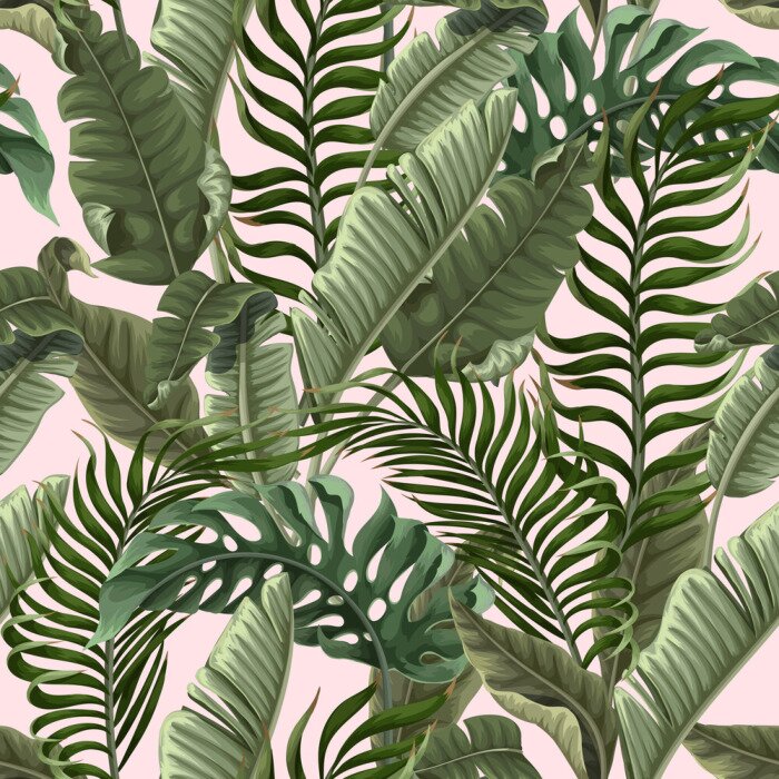 Tapete Motiv mit Palmblättern