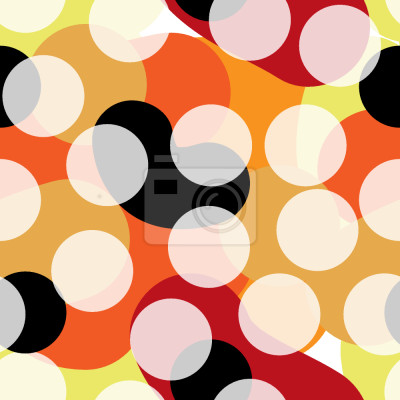 Tapete Motiv mit Punkten und bunten Formen