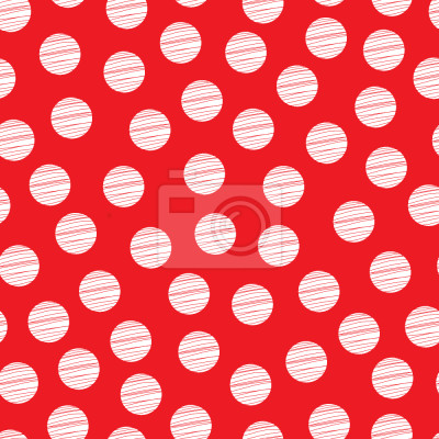 Tapete Motiv mit Tupfen auf rotem Hintergrund