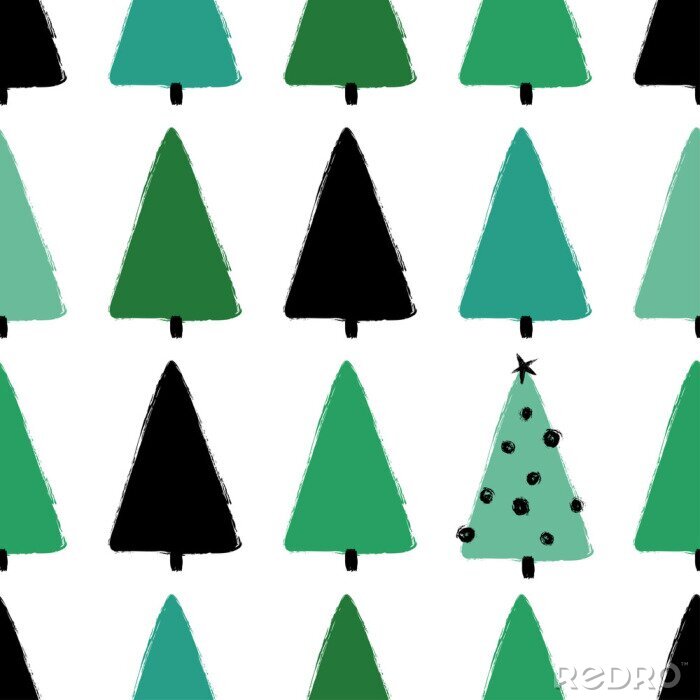 Tapete Motiv mit Weihnachtsbäumen