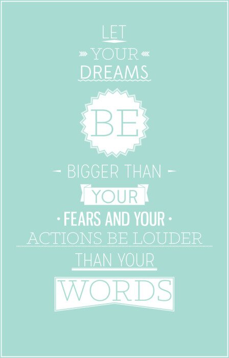 Tapete Motivierender Slogan auf blauem Hintergrund