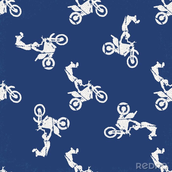 Tapete Motorbike and bikers man pattern illustration