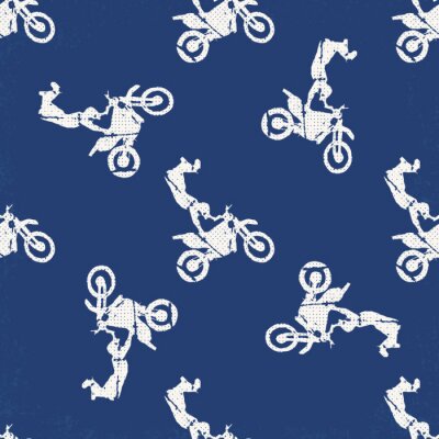 Tapete Motorbike and bikers man pattern illustration
