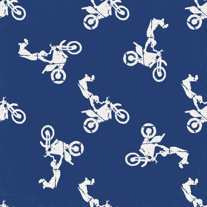 Tapete Motorbike and bikers man pattern illustration