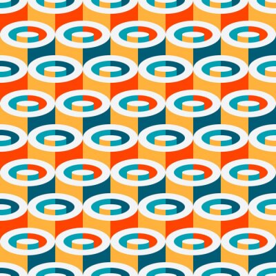 Tapete Multicolor geometric cylindrical seamless pattern