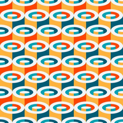 Tapete Multicolor geometric cylindrical seamless pattern