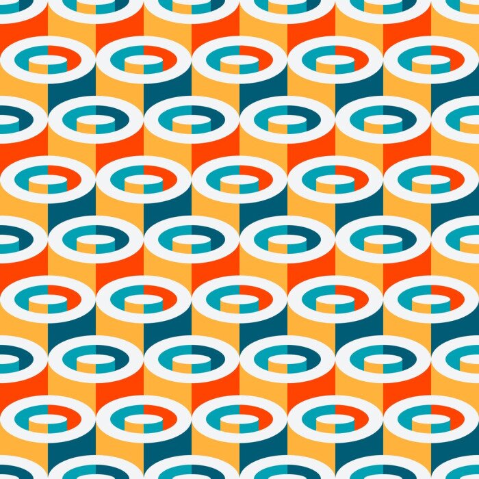 Tapete Multicolor geometric cylindrical seamless pattern