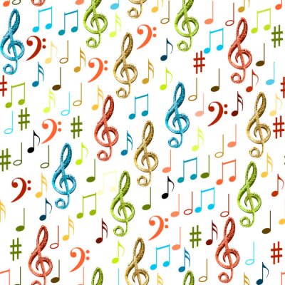 Tapete Musical colorful notes seamless pattern