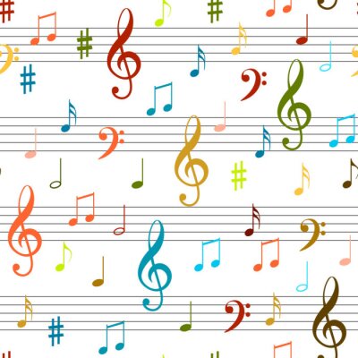 Tapete Musical colorful notes seamless pattern