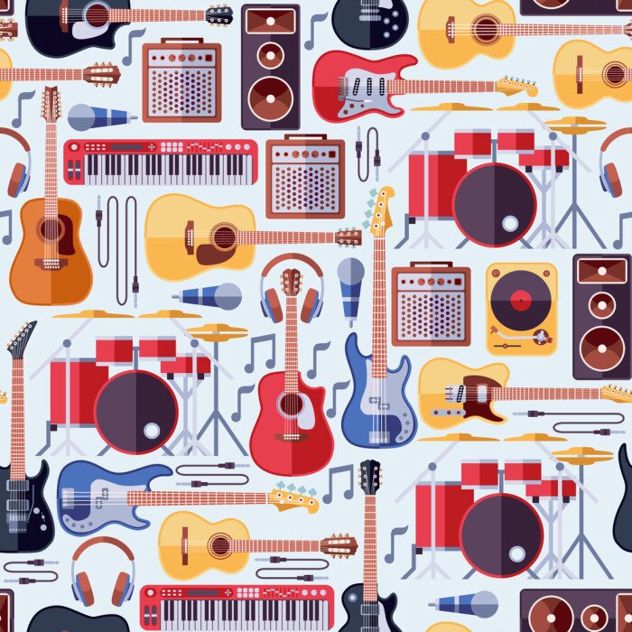 Tapete Musikinstrumente nahtlose Vektor Hintergrund