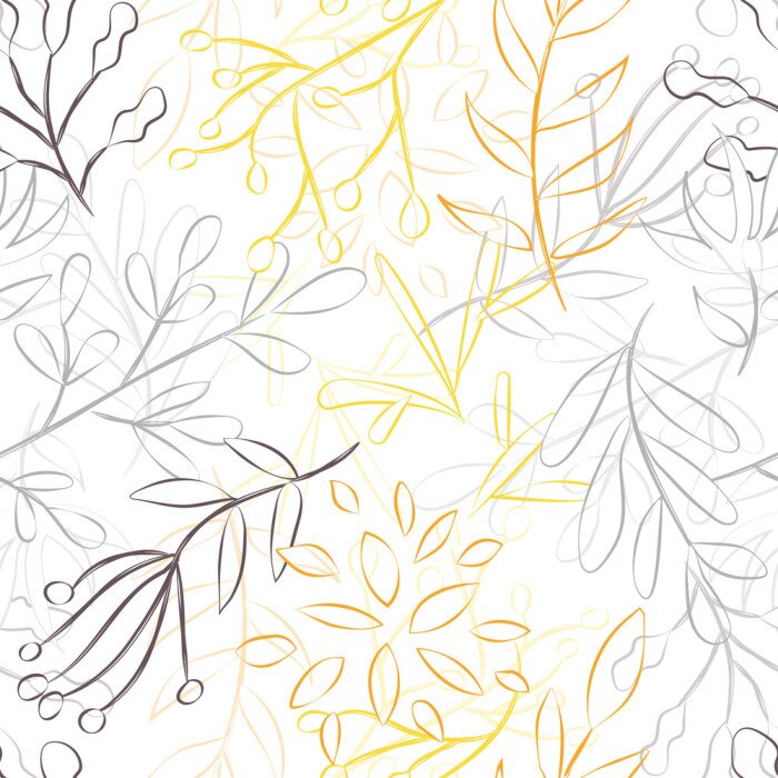 Tapete Muster einer farbigen Anlage auf einem weißen Hintergrund, Vektorillustration