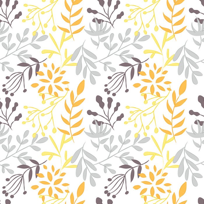 Tapete Muster einer farbigen Anlage auf einem weißen Hintergrund, Vektorillustration